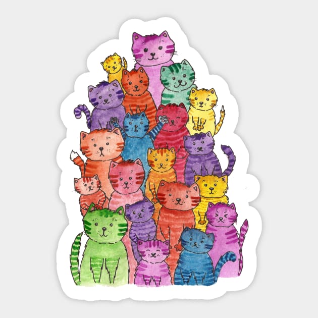 Bright design many cats Sticker by Dan'ka Proskurina